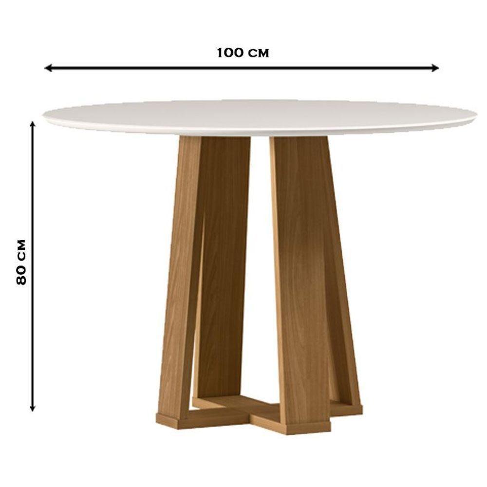 Mesa De Jantar 100x100 Cm Isabela Com Vidro Ype Off White - New Ceval - 2