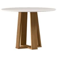Mesa De Jantar 100x100 Cm Isabela Com Vidro Ype Off White - New Ceval - 1