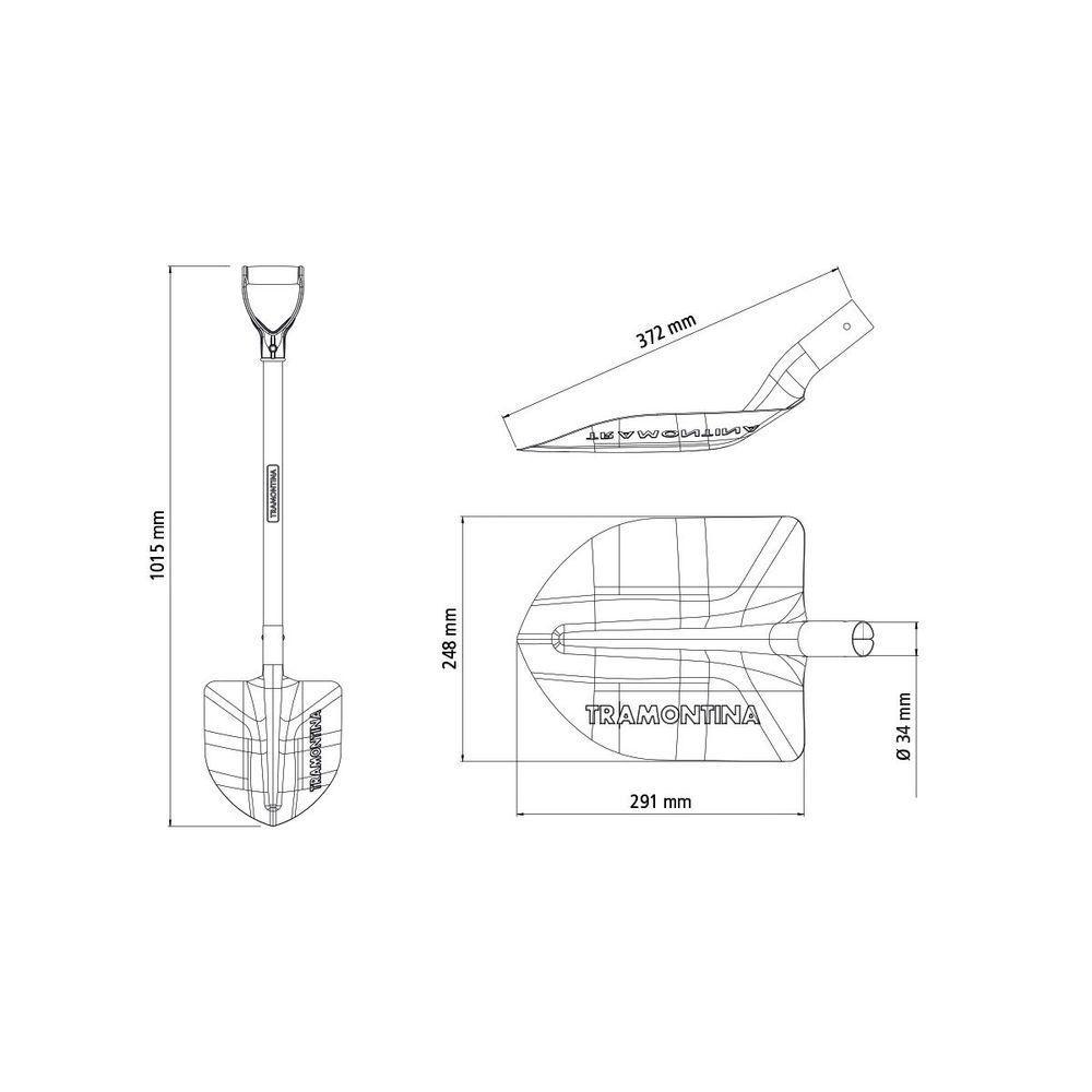 Pa De Bico Tramontina Em Aço Com Cabo De Madeira 71 Cm Com Empunhadura Plastica Reta Ergonomica - 5