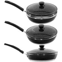 Kit 3 Panelas + Frigideira Gulê Alumínio 4 Peças Preto - 2