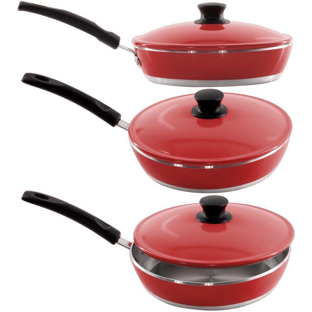 Kit 3 Panelas + Frigideira Gulê Alumínio 4 Peças Vermelho - 2
