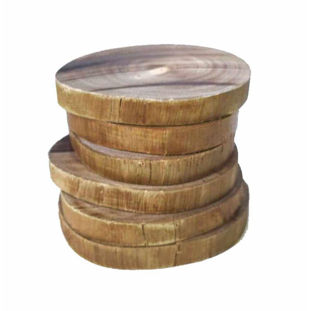 Kit C/6 Apoiador De Copo Em Eucalípto Bolacha Porta Copo - 2