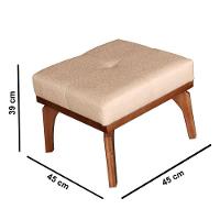 Poltrona De Amamentação Com Balanço E Puff Paris Linho Bege - Ideal - 2