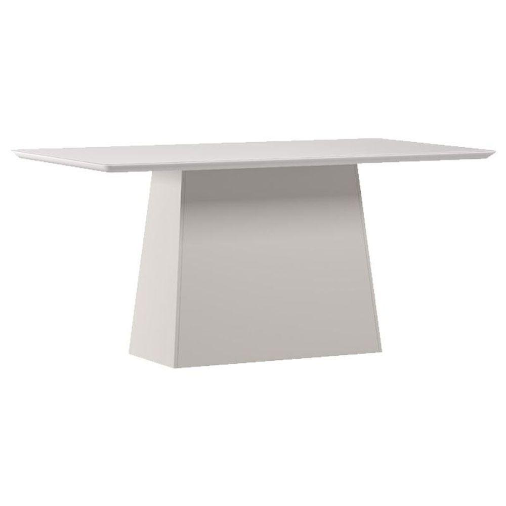 Mesa De Jantar 160 Cm Barbara Com Vidro Off White - New Ceval - 1