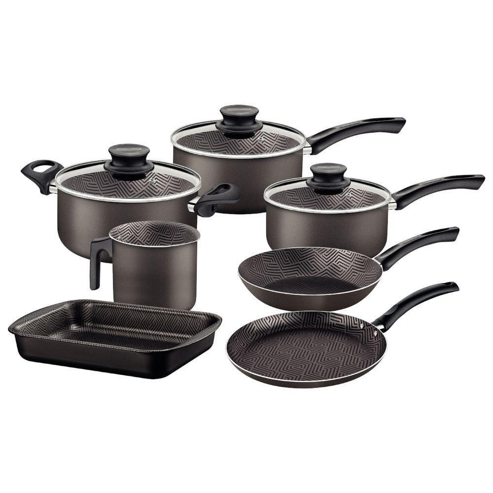 Jogo De Panelas Tramontina Paris 7 Peças Cinza Em Alumínio Antiaderente Starflon Max - 1