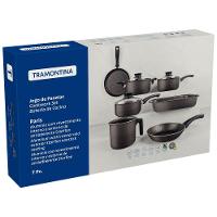 Jogo De Panelas Tramontina Paris 7 Peças Cinza Em Alumínio Antiaderente Starflon Max - 5