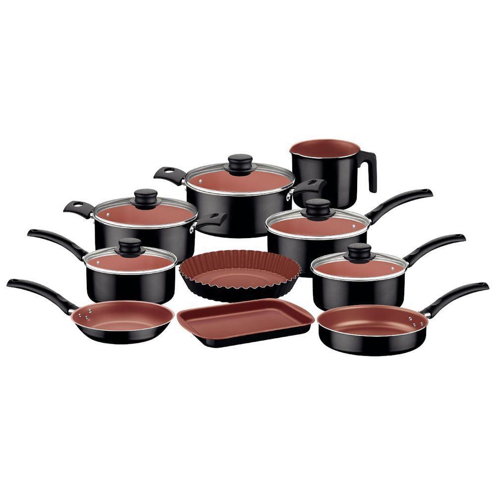 Jogo De Panelas Tramontina Turim 10 Peças Preto Em Alumínio Antiaderente Starflon Max - 1