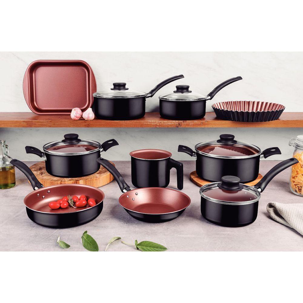 Jogo De Panelas Tramontina Turim 10 Peças Preto Em Alumínio Antiaderente Starflon Max - 5