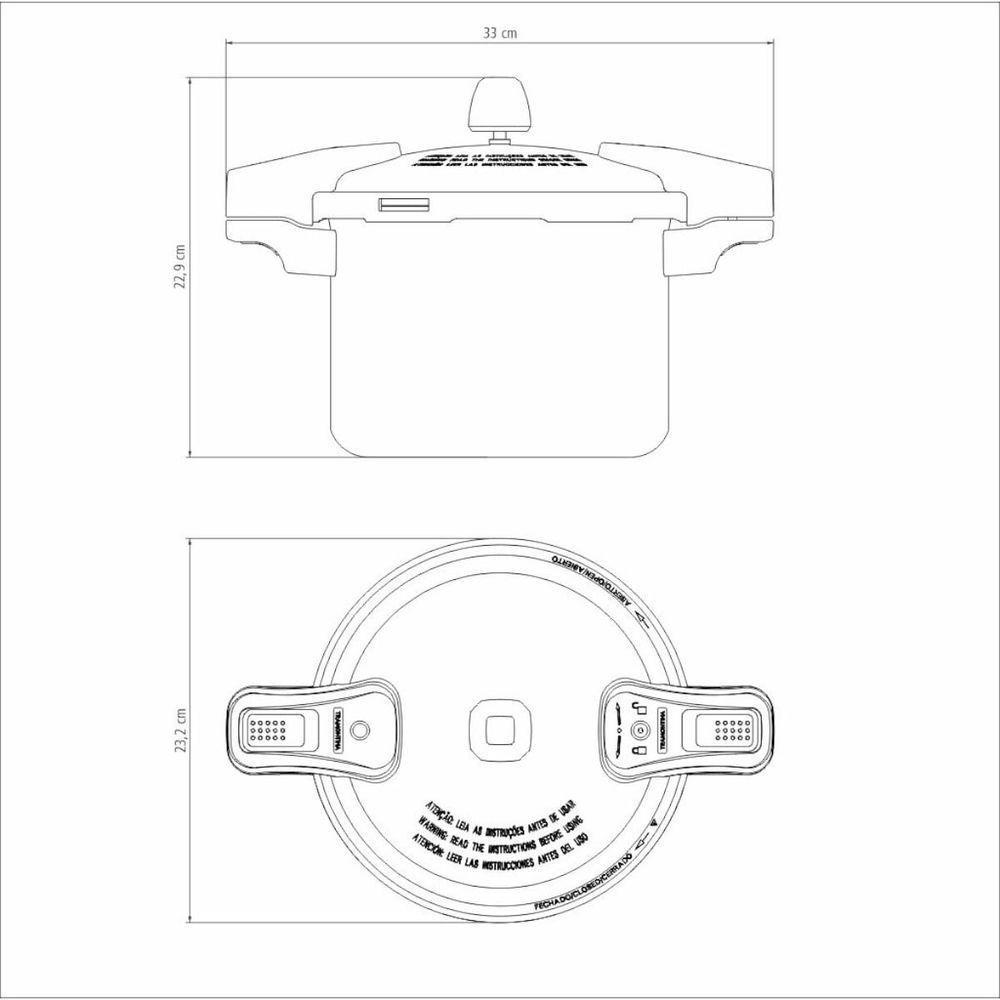 Panela De Pressão Tramontina Torino 4,5 Litros 20 Cm Vermelho Em Alumínio Com Revestimento Cerâmico Fundo De Indução - 5