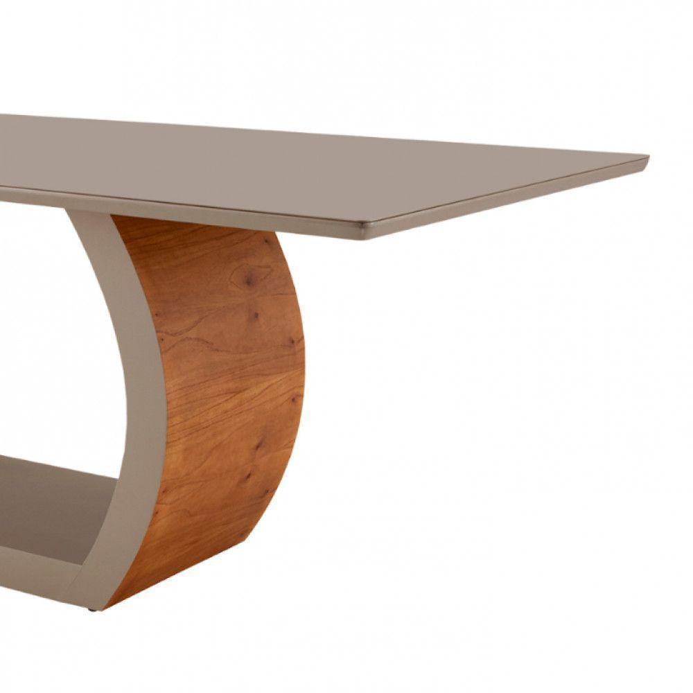 Mesa Para Sala De Jantar Ellis 180cm Moderna Mobília Cinamomo Com Champanhe-champanhe - 4