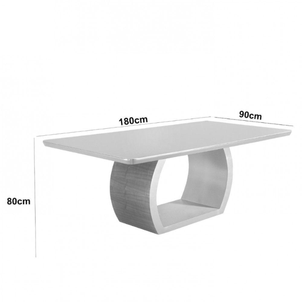 Mesa Para Sala De Jantar Ellis 180cm Moderna Mobília Cinamomo Com Champanhe-champanhe - 5