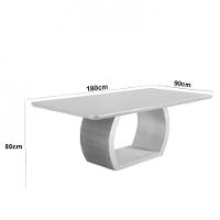 Mesa Para Sala De Jantar Ellis 180cm Moderna Mobília Cinamomo Com Champanhe-champanhe - 5