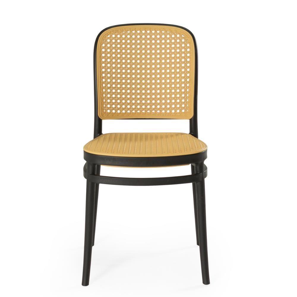 Conjunto Mesa De Jantar Retangular Eiffel Preta 120x80cm Com 6 Cadeiras Roma - Preto - 8