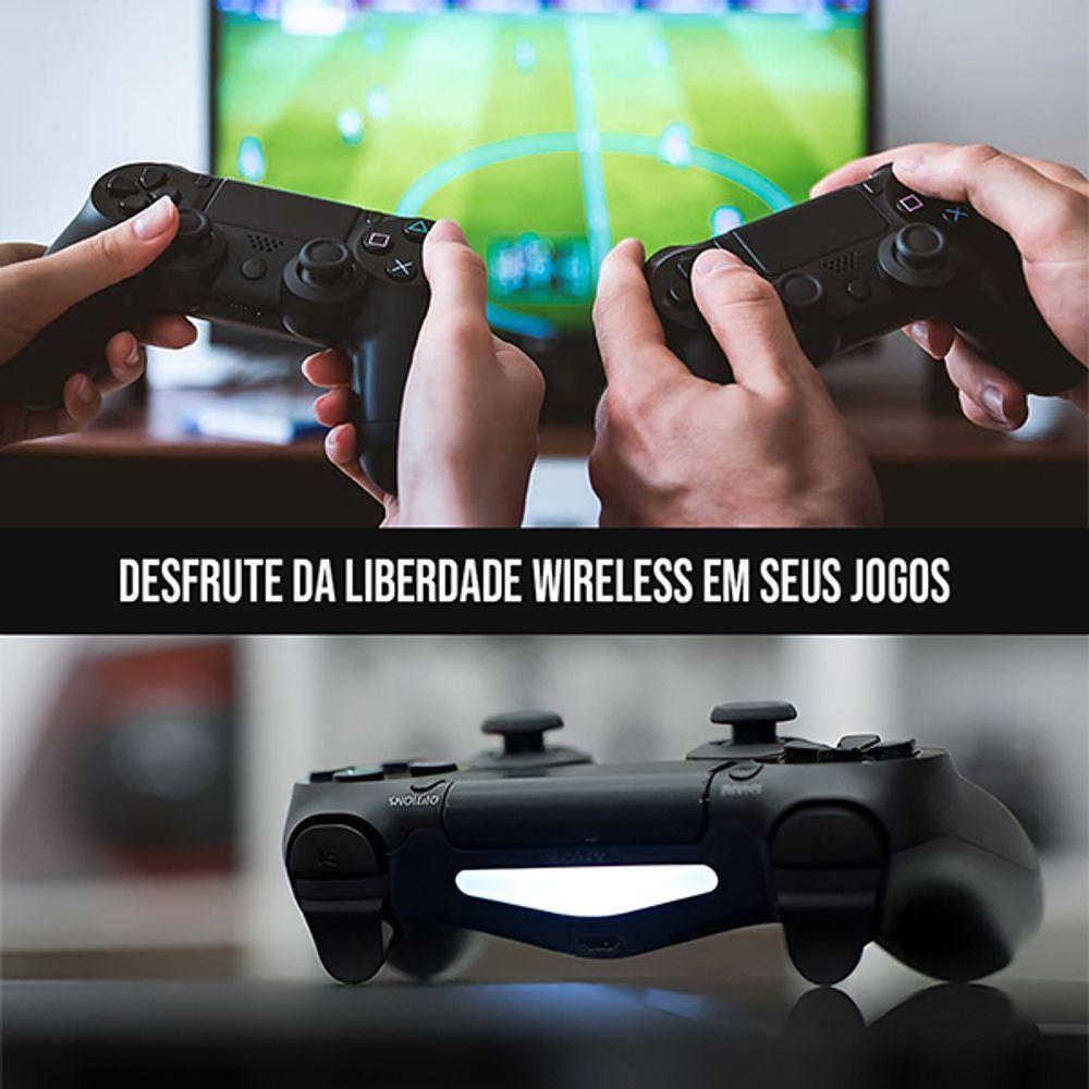 Manete Joystick Sem Fio Compátivel Com Playstation 4 Pc E Celular Botões Sensíveis De Alta Precisão - 4