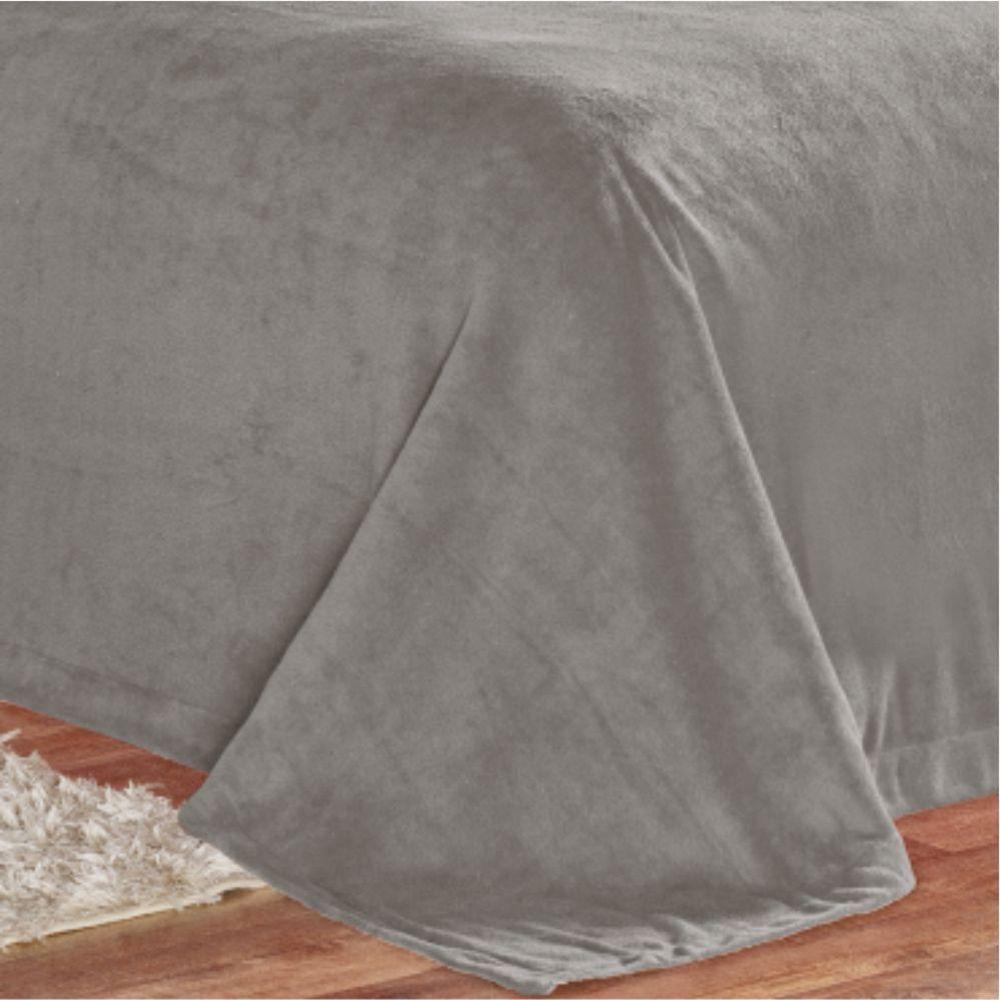 Edredom Cobertor Coberta Manta Casa Show King - Cinza - 2