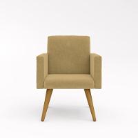 Jogo 02 Poltronas Decorativas + Puff Redondo Cor: Capuccino