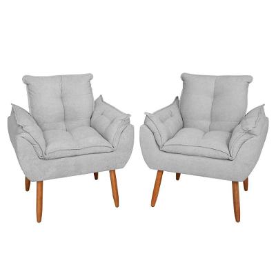 Kit 02 Cadeiras Poltronas Orgânicas Blouclê - Balaqui Decor Cor: Cinza
