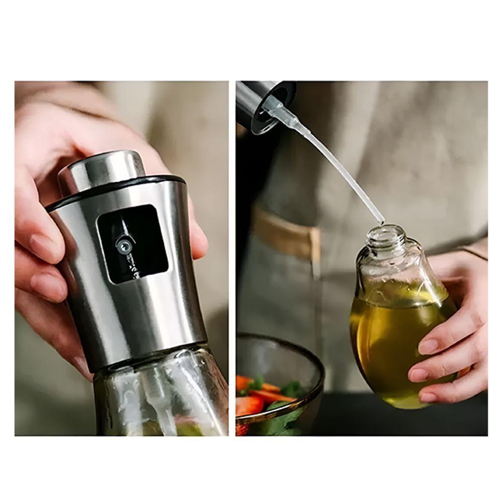 Pulverizador De óleo Azeite E Vinagre De Aço Inoxidável Spray Culinário Borrifador De 200ml - 3