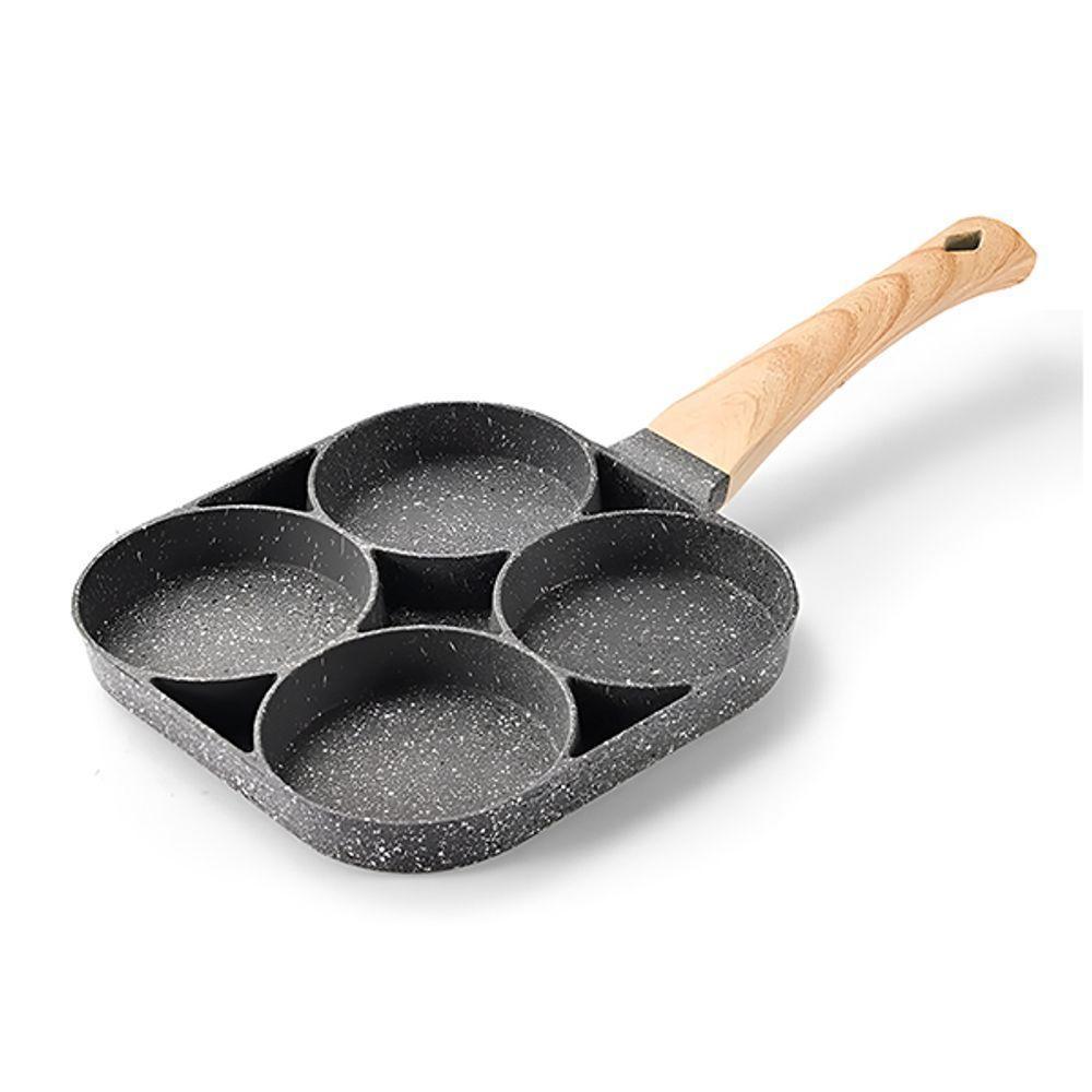 Frigideira Antiaderente Com 4 Divisórias Sem Uso De óleo Alumínio Resistente Fácil De Limpar - 1