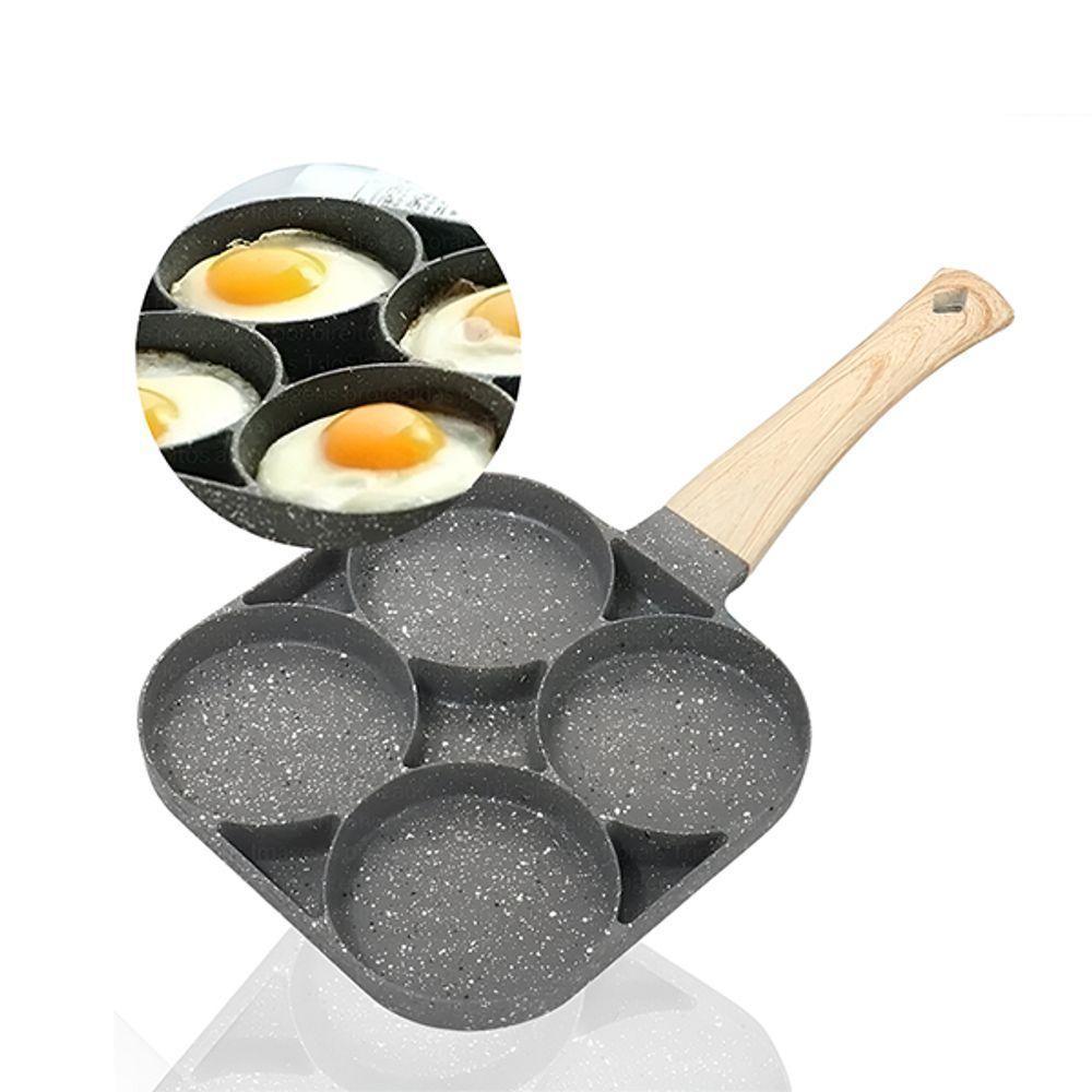 Frigideira Antiaderente Com 4 Divisórias Sem Uso De óleo Alumínio Resistente Fácil De Limpar - 5