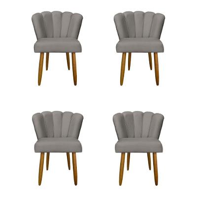 Kit 4 Cadeiras Para Mesa De Jantar Flor - Balaqui Decor Cor: Capuccino