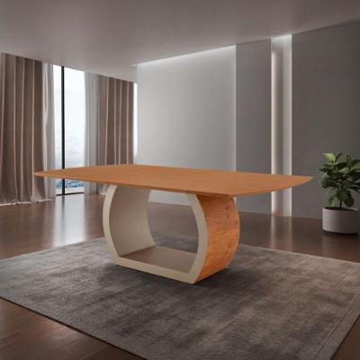 Mesa para Sala de Jantar Ellis Retangular MDF 180cm Imbuia Acabamento Natural Moderno