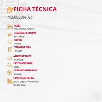 Mesa Para Sala De Jantar Noronha 180cm Madeira Com Vidro Mod Cinamomo Imbuia-off White - 2