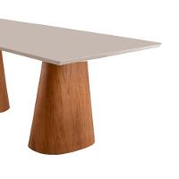 Mesa Para Sala De Jantar Noronha 180cm Madeira Com Vidro Mod Cinamomo Imbuia-off White - 6