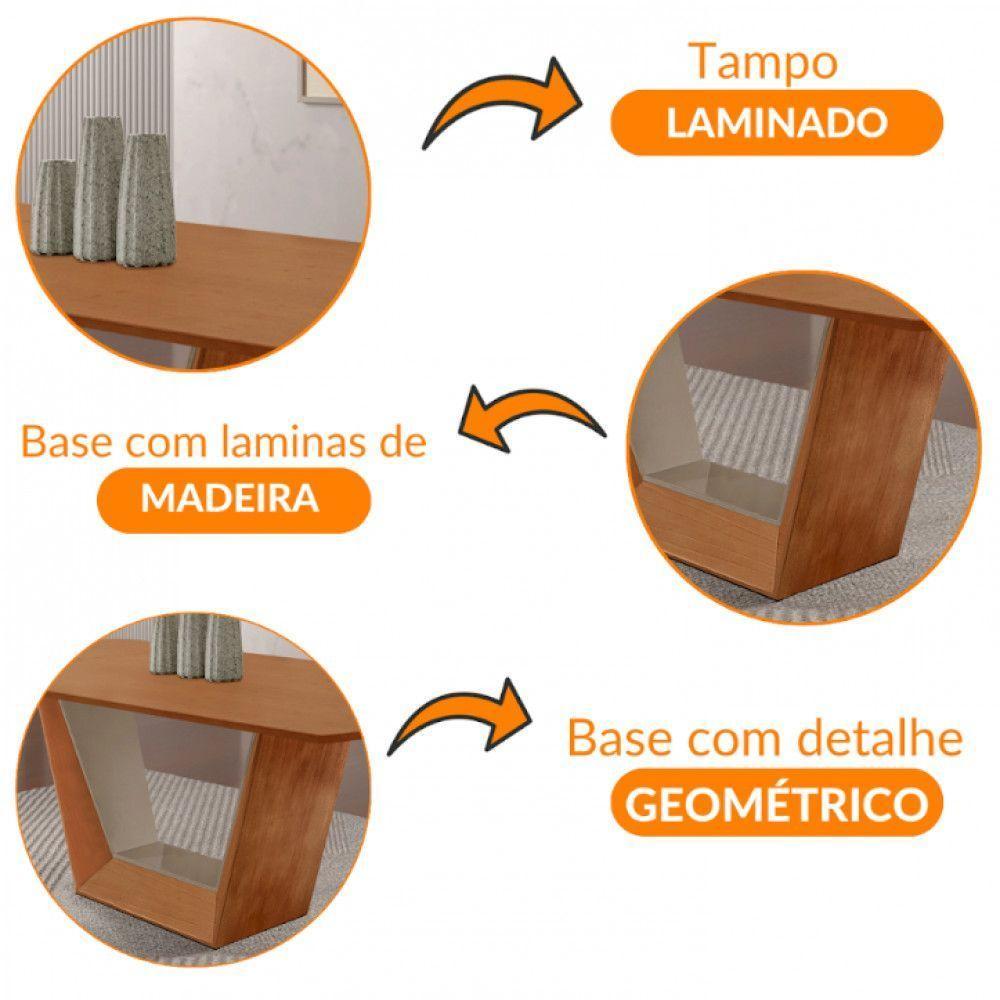 Mesa Para Sala De Jantar Rubi 220cm Moderna Mobília Cinamomo Com Champanhe-cinamomo Imbuia - 3
