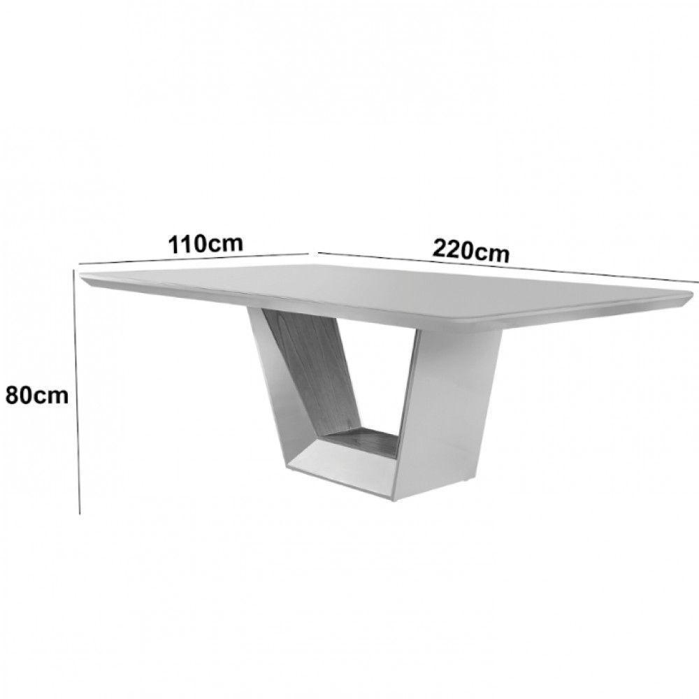 Mesa Para Sala De Jantar Rubi 220cm Moderna Mobília Cinamomo Com Champanhe-cinamomo Imbuia - 5