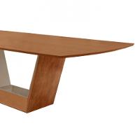 Mesa Para Sala De Jantar Rubi 220cm Moderna Mobília Cinamomo Com Champanhe-cinamomo Imbuia