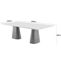 Mesa Para Sala De Jantar Noronha 220cm Madeira Com Vidro Mod Cinamomo Imbuia-off White - 5