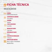 Mesa Para Sala De Jantar Noronha 220cm Madeira Com Vidro Mod Cinamomo Imbuia-off White - 6