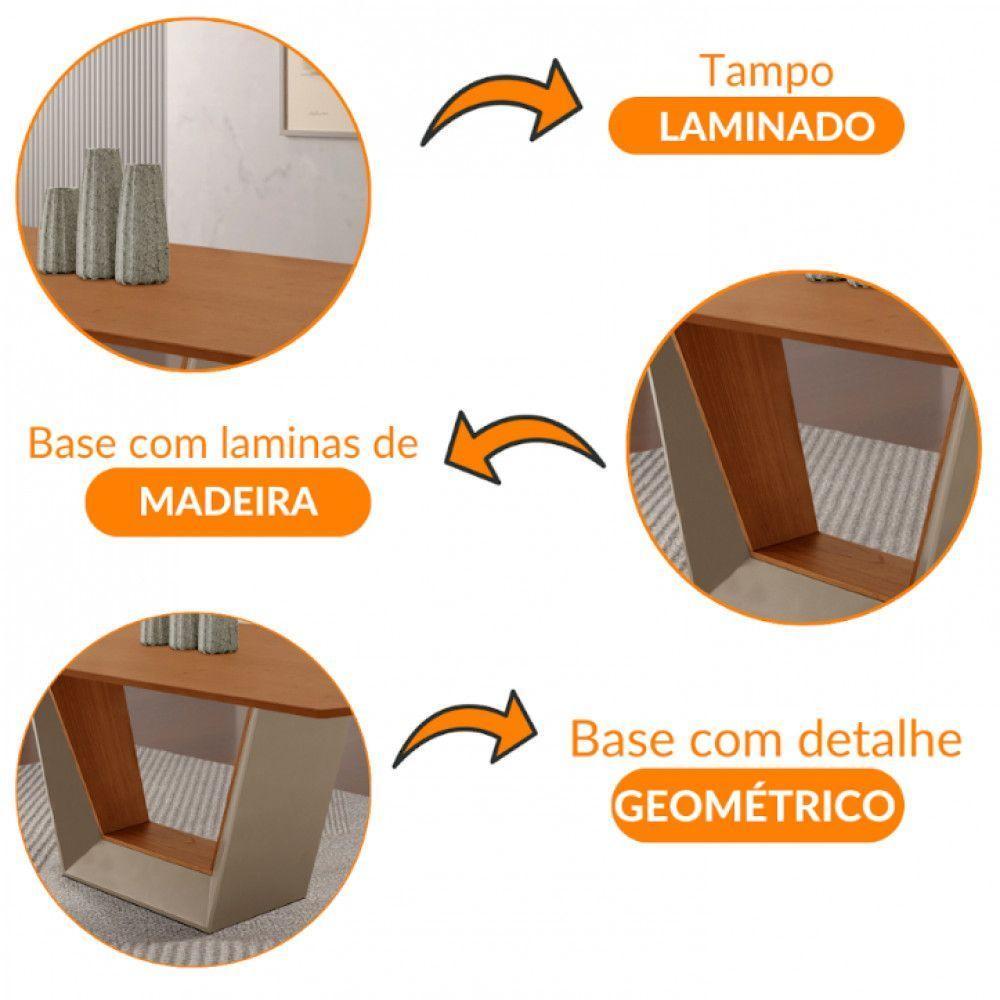 Mesa Para Sala De Jantar Rubi 220cm Moderna Mobília Champanhe Com Off White-cinamomo Imbuia - 3