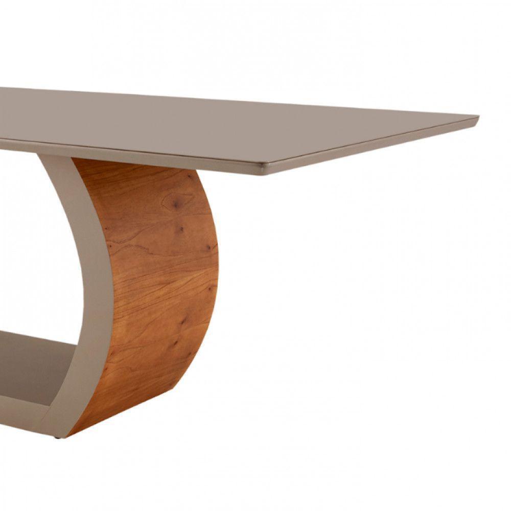 Mesa Para Sala De Jantar Ellis 220cm Moderna Mobília Cinamomo Com Champanhe-champanhe - 5