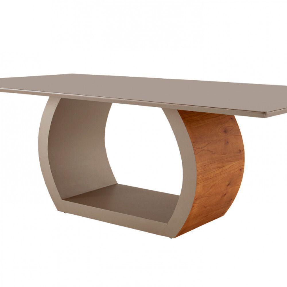 Mesa Para Sala De Jantar Ellis 220cm Moderna Mobília Cinamomo Com Champanhe-champanhe - 6