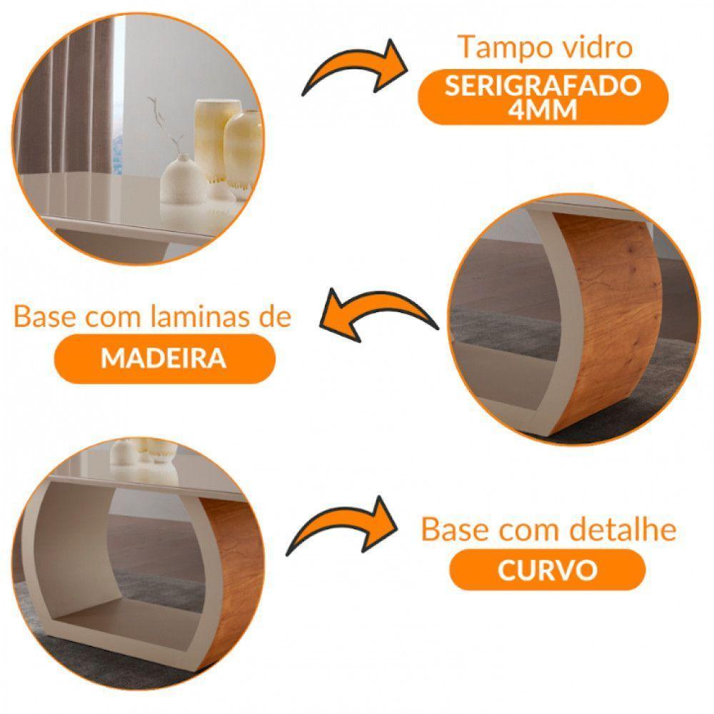 Mesa Para Sala De Jantar Ellis 220cm Moderna Mobília Cinamomo Com Champanhe-champanhe - 7