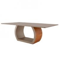 Mesa Para Sala De Jantar Ellis 220cm Moderna Mobília Cinamomo Com Champanhe-champanhe - 1