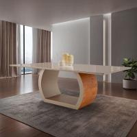 Mesa Para Sala De Jantar Ellis 220cm Moderna Mobília Cinamomo Com Champanhe-champanhe - 3