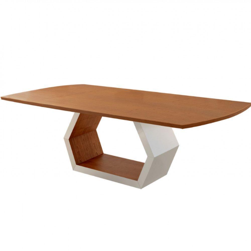 Mesa Para Sala De Jantar Ane Off White Com Cinamomo-cinamomo Imbuia - 1