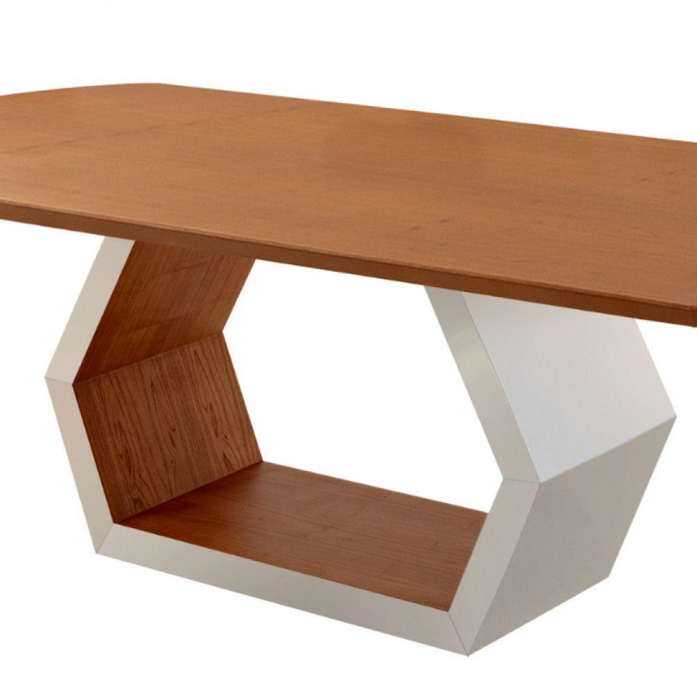 Mesa Para Sala De Jantar Ane Off White Com Cinamomo-cinamomo Imbuia - 2