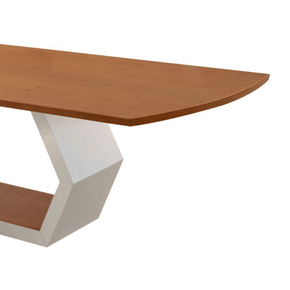 Mesa Para Sala De Jantar Ane Off White Com Cinamomo-cinamomo Imbuia - 4