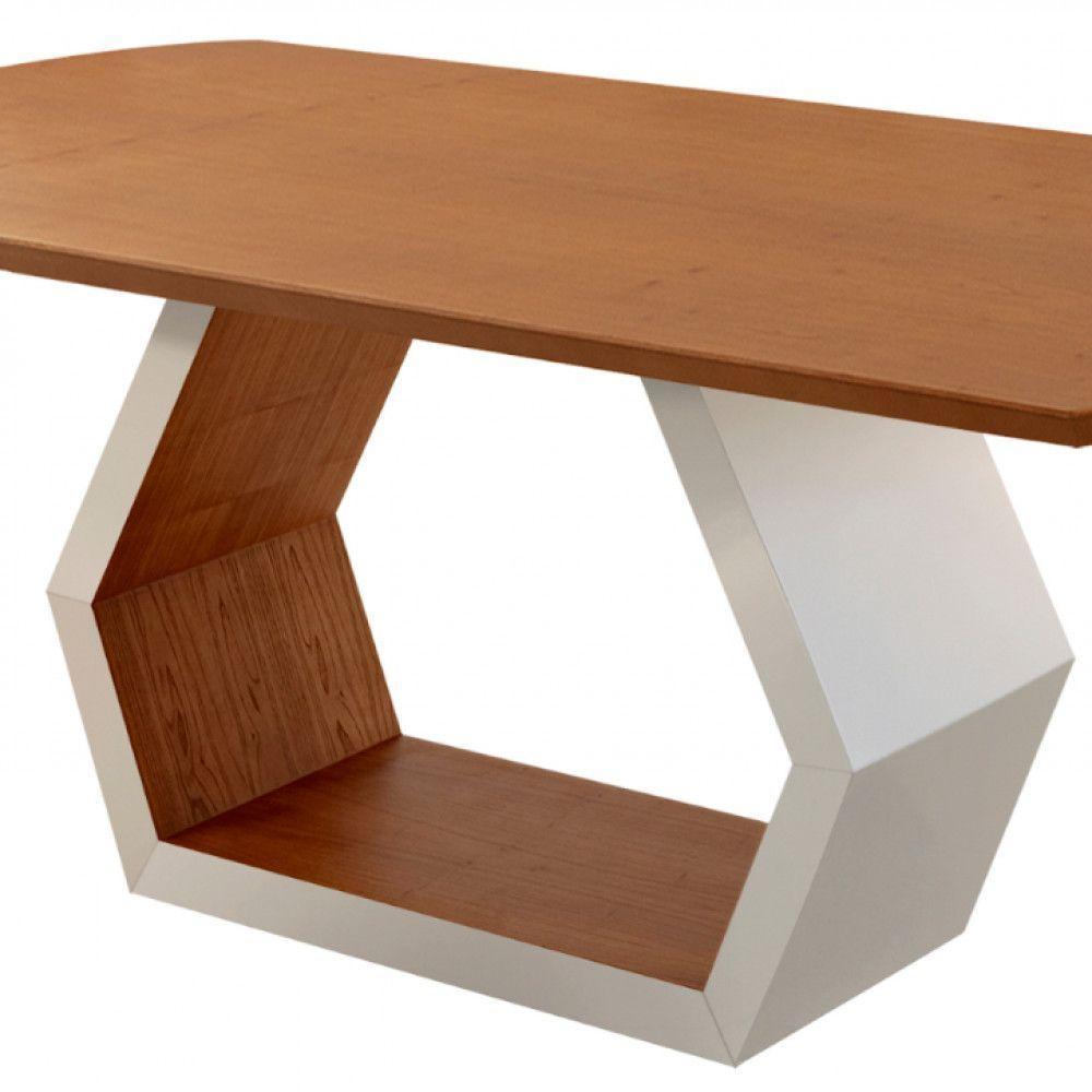 Mesa Para Sala De Jantar Ane Moderna Mobilia Off White Com Cinamomo-cinamomo Imbuia - 2