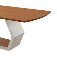 Mesa Para Sala De Jantar Ane Moderna Mobilia Off White Com Cinamomo-cinamomo Imbuia