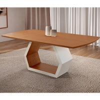 Mesa Para Sala De Jantar Ane Moderna Mobilia Off White Com Cinamomo-cinamomo Imbuia - 6