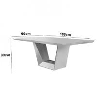 Mesa Para Sala De Jantar Rubi 180cm Moderna Mobília Cinamomo Com Off White-cinamomo Imbuia - 5