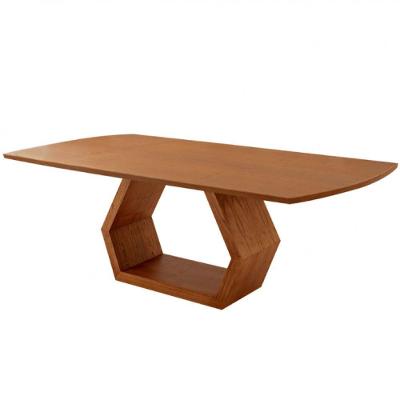 Mesa para Sala de Jantar Ane Oval MDF 220cm X 110cm Imbuia Design Contemporâneo para Sala