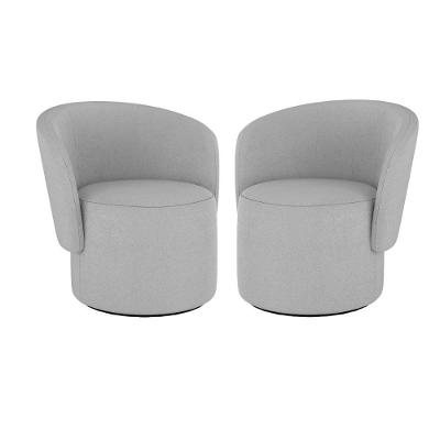 Kit 2 Cadeiras Poltronas Orgânica Blouclê Bege Balaqui Decor Cor: boucle Cinza