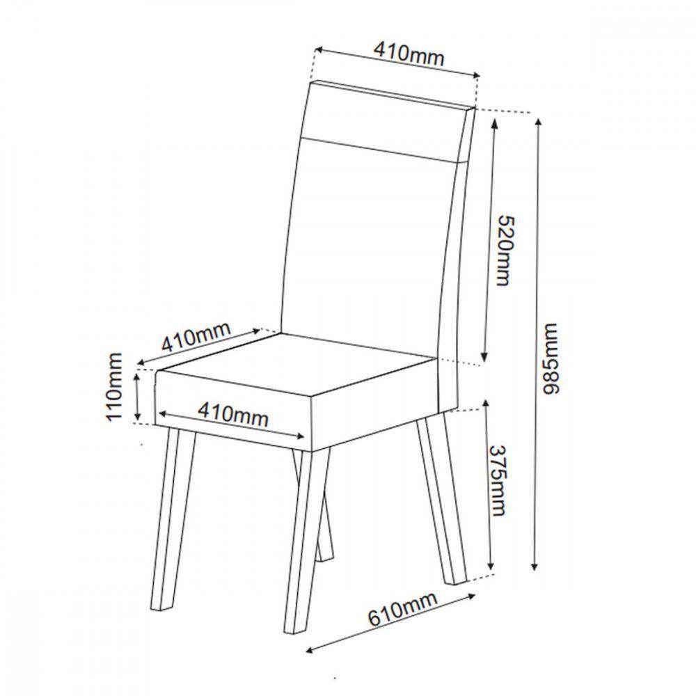 Mesa De Jantar Com 6 Cadeiras Requinte Veneza Off White Vier Blonde / Off White - 3