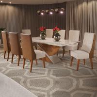 Mesa De Jantar Com 6 Cadeiras Glamour Topazio Off White Vier Blonde / Off White - 6